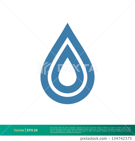Drop Water Icon Vector Logo Template Illustration Design. Vector EPS 10. 134742375