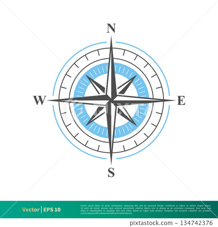 Compass Rose Icon Vector Logo Template Illustration Design. Vector EPS 10. 134742376