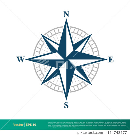 Compass Rose Icon Vector Logo Template Illustration Design. Vector EPS 10. 134742377