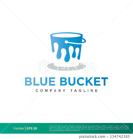 Water and Bucket Icon Vector Logo Template Illustration Design. Vector EPS 10. 134742385