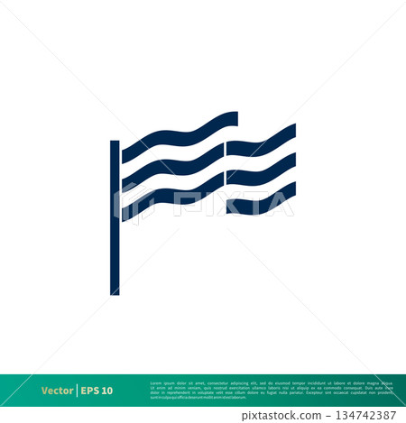 Greece Flag Icon Vector Logo Template. Vector EPS 10. 134742387