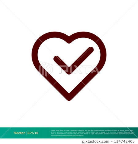 Check Mark Heart Icon Vector Logo Template Illustration Design. Vector EPS 10. Check Mark Heart Icon Vector Logo Template Illustration Design. Vector EPS 10. 134742403