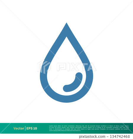 Drop Water Icon Vector Logo Template Illustration Design. Vector EPS 10. 134742468