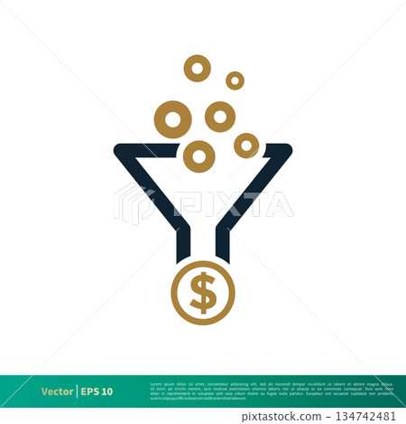 Funnel, Filter and Money Icon Vector Logo Template Illustration Design. Vector EPS 10. 134742481