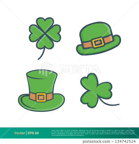 St. Patrick Day Set Icon Vector Logo Template Illustration Design. Vector EPS 10. 134742524