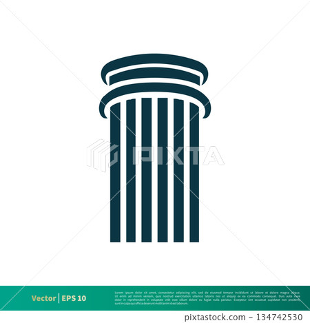 Pillar Law Office Icon Vector Logo Template Illustration Design. Vector EPS 10. 134742530