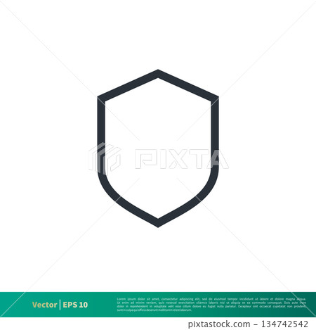 Simple Shape Shield Icon Vector Logo Template Illustration Design. Vector EPS 10. 134742542