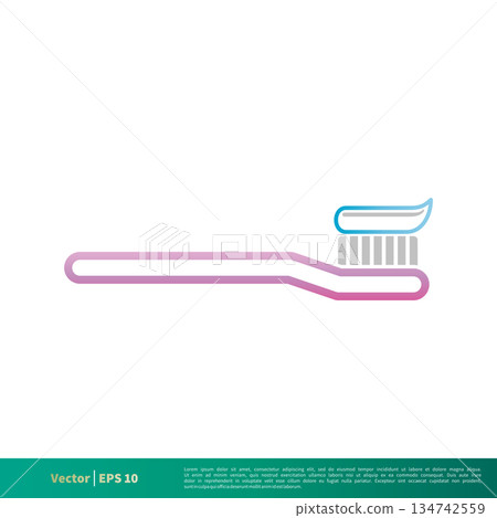 Toothbrush Icon Vector Logo Template Illustration Design. Vector EPS 10. 134742559
