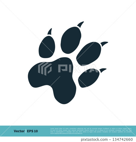 Paw Print Icon Vector Logo Template Illustration Design. Vector EPS 10. 134742660