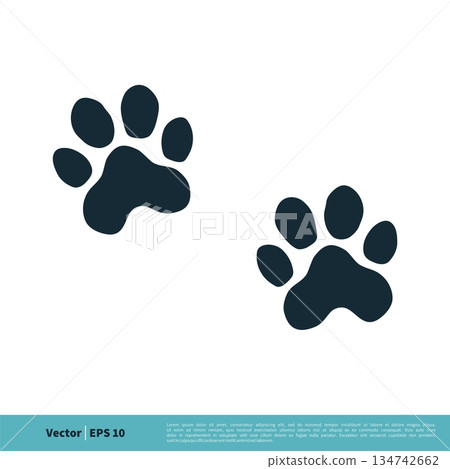 Paw Print Icon Vector Logo Template Illustration Design. Vector EPS 10. 134742662