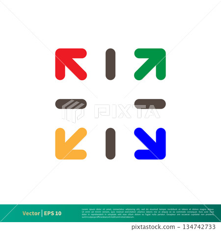 Colorful Arrow Cursor Icon Vector Logo Template Illustration Design. Vector EPS 10. 134742733