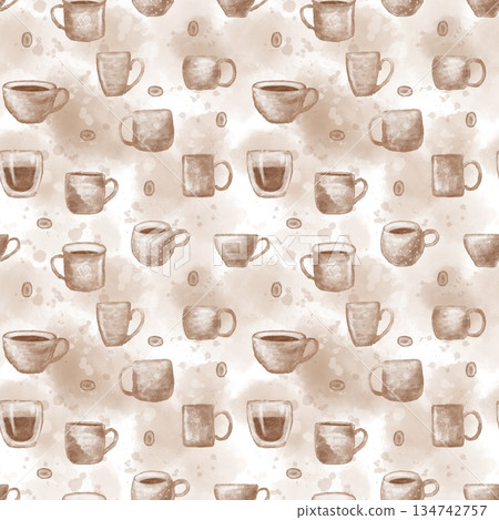 coffee, watercolor, cup 134742757