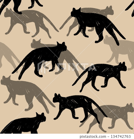 cat, pattern, silhouette 134742763