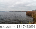 Lake at cloudy day in Neuruppin, Germany. 134743054
