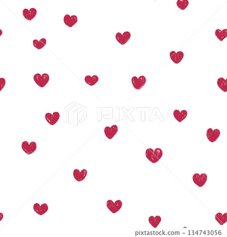 Heart shape seamless pattern. Valentine hand drawn pattern Heart shape seamless pattern. Valentine hand drawn pattern 134743056
