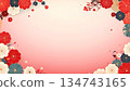 紅色日式圖案相框 6，新年款。 134743165