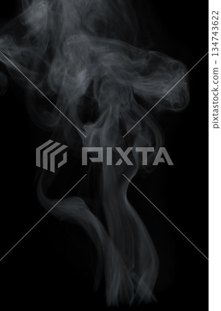 Thick steam on a black background Thick steam on a black background 134743622
