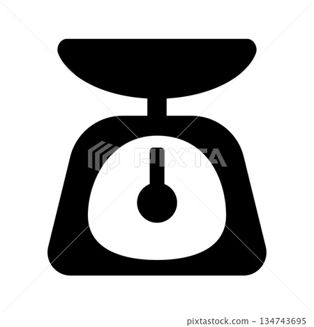 Top pan scale silhouette icon Top pan scale silhouette icon 134743695
