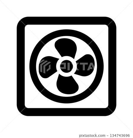 Ventilation fan silhouette icon material Ventilation fan silhouette icon material 134743696