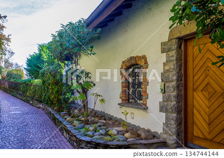 Part of some house on Olive trail in Lugano suburb on coaastline of Lugano lake. 134744144