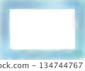 Soft pastel watercolor frame (transparent background) - blue 134744767