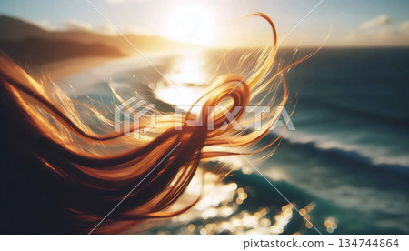 A hair in nature scene, Ai generated image 134744864