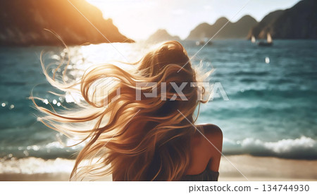 A hair in nature scene, Ai generated image 134744930