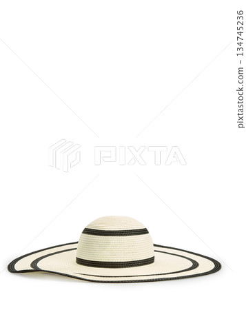 Wide brim straw sun hat, resort style 134745236