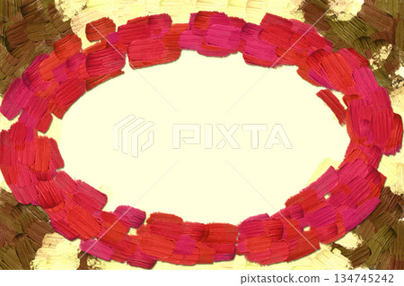 Red brown frame made from artist brush strokes Red brown frame made from artist brush strokes 134745242