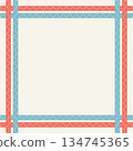Pastel knitwear winter fashion pattern square frame on cream color background have blank space. 134745365