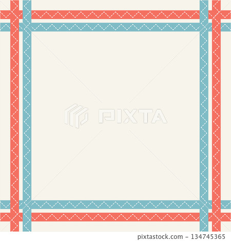 Pastel knitwear winter fashion pattern square frame on cream color background have blank space. 134745365