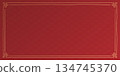 Decoration frame chinese style hand drawn on red horizontal background have blank space. 134745370