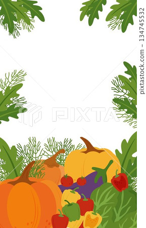 Simple flat vegetables composition. Healthy food 134745532