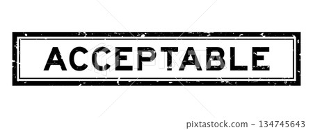 Grunge black acceptable word square rubber seal stamp on white bacckground Grunge black acceptable word square rubber seal stamp on white bacckground 134745643