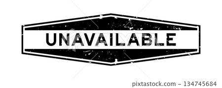 Grunge black unavailable word hexagon rubber seal stamp on white background Grunge black unavailable word hexagon rubber seal stamp on white background 134745684
