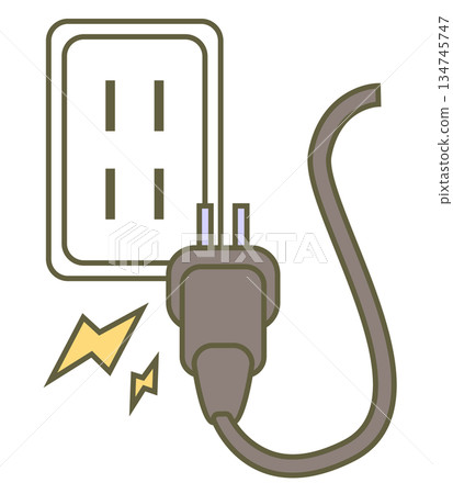 電源插座和插頭圖示 134745747