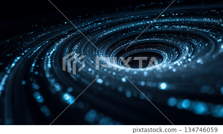 貫穿時空的數位隧道的抽象視覺圖像 134746059