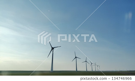 Near Lisse, Netherlands - April 09 2023: Windmill Netherland 134746966