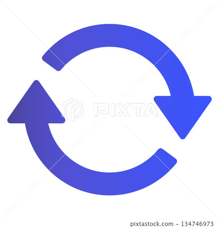 一個簡單的藍色漸層圓形箭頭,做圓週運動 一個簡單的藍色漸層圓形箭頭,做圓週運動 134746973