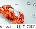 Snow crab and glass plate 134747035
