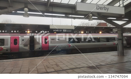 Derby, UK - December 27 2022: Derby Train Station 134747094