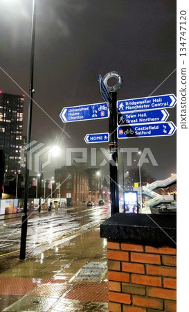 Manchester, UK - December 27 2022: Manchester at Night 134747120