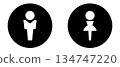 Male and female symbols black 134747220
