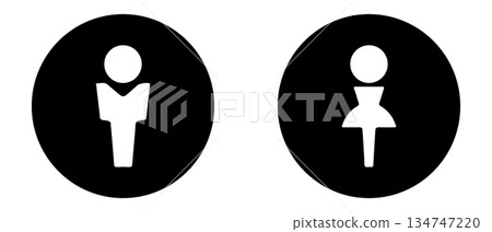 Male and female symbols black 134747220