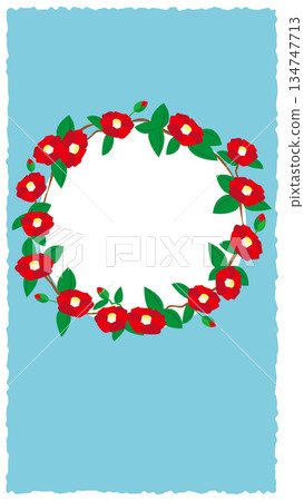 Colorful flower frame camellia frame frame Colorful flower frame camellia frame frame 134747713