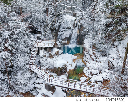 湯森溪谷（冬季）：龍神瀑布 134747801