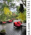 庭園餐廳的用餐環境和裝飾場景 134747841