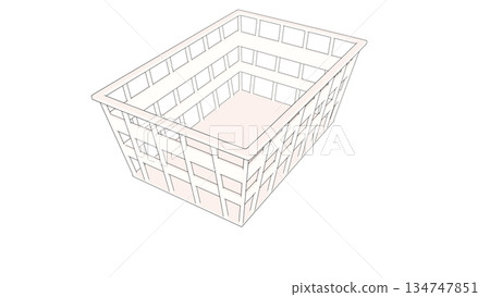 從上方看到的一個簡單的白色籃子 134747851