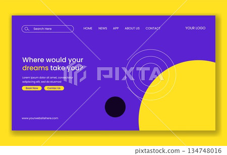 Online Ticket Travel Flat Cartoon Hand Drawn Templates for Social Media Landing Page 134748016