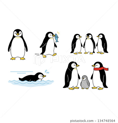 企鵝生活場景圖示集 134748564